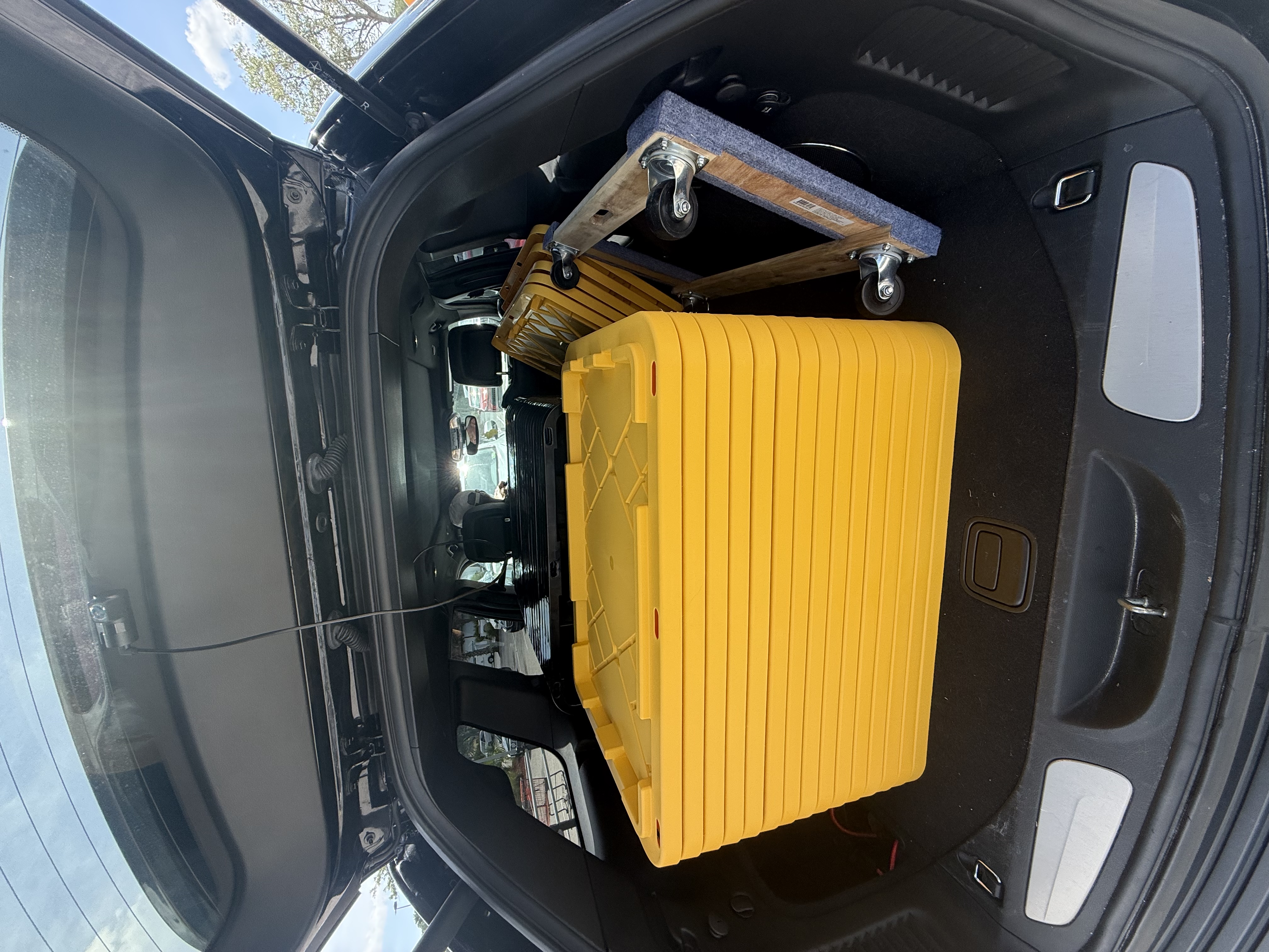 Totes loaded and ready for delivery